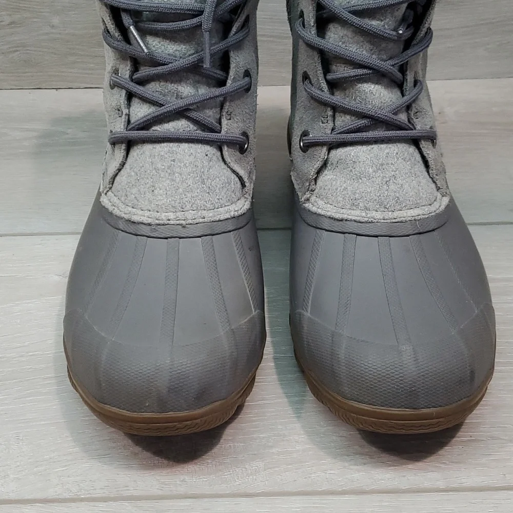 Sperry Womens Top Sider Wool Saltwater Rubber Waterproof Boots shoes sz 6.5M
